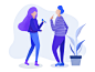 Two people illustration ipad drawing sketch art ui design visual design illustration