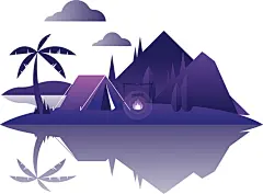 热带海滨日落美景