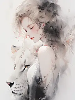 狮子座 ♌ || 水墨风的十二星座 壁纸|头像