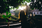 People 1800x1202 women women outdoors leaves sun rays depth of field longboard