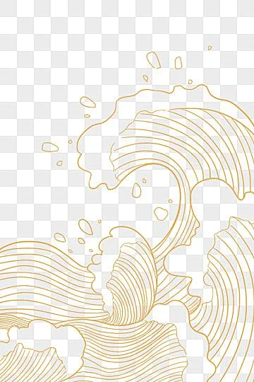 金色海浪花紋底紋, 金色海浪, 波浪紋水紋, 海浪浪花素材圖案，PSD和PNG圖片免費下載-花瓣网