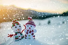贺卡,新年前夕,玩具,小的,背景,户外,婴儿,雪人,围巾