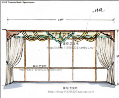 软装设计师過采集到窗帘手绘图