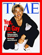 《时代》杂志。杂志封面人物为美国知名脱口秀主持人艾伦·德杰尼勒斯。她因当时承认是同性恋，而导致自己的节目被不少电视台停播。