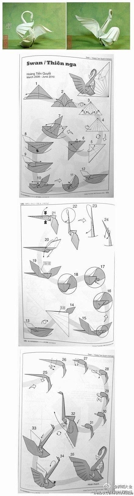 【精品折纸教程】 越南HTQ的天鹅，这个...
