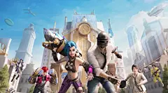 创意人气游戏《绝地求生》和《英雄联盟LOL》人物合成插画壁纸