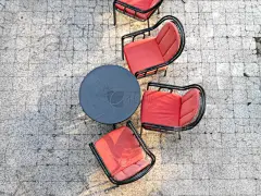 咖啡馆,软垫,椅子,航拍视角,红色,亚瑟王传奇,座位,高视角,纺织品,透过窗户往外看