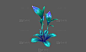 蓝色花苞B，花蕾，幻境植物，发光植物 - 植物模型 蛮蜗网