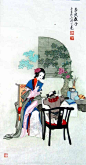 吴彩光人物画：《金陵十二钗》