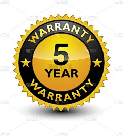 Reliable powerful golden 5 year warranty banner, s
