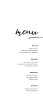 Printable wedding menu Custom Wedding menu Minimalist