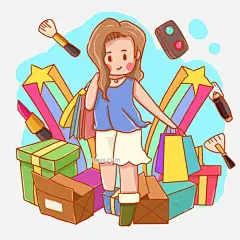 可爱时尚购物节双十一图片大小2000x2000px 图片尺寸979.15 KB 来自PNG搜索网 pngss.com 免费免扣png素材下载！便宜#促销#店家#剁手#购买#化妆品#减价#降价#卡通手绘#礼物堆#买买买#女生#商家#
