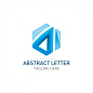 Free vector blue abstract letter logo