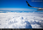 蓝天 飞机 旅游 运输 度假 航空 现代 白云云朵 晴天 晴空万里 新西兰航空 机翼 空中飞行 空中俯拍
