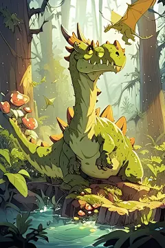 卡通恐龙绘画绘制