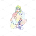 高质量人物插画-少女漫画贴纸