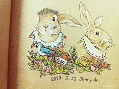 Jenny An 治愈温暖森系插画 清新 手绘 水彩