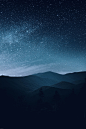 Free Starry Sky Over Mountains Stock Photo