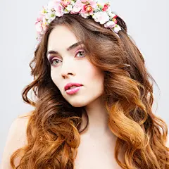 鲜花头饰卷发美女人物46029_名星模特_人物类_图库壁纸_68Design
