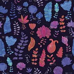 无缝图案与涂鸦花