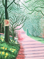 

今天是David Hockney/大卫 霍克尼的80岁生日：）
你们快找找，在他的ipad画有什么好东西？ ​​​​