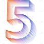 扁平渐变-商务科技风线条数字元素-5