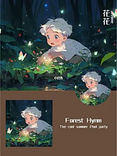 梦幻森林｜萤火虫之夏｜朋圈背景｜头像