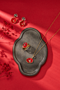 高清古风珠宝拍摄首饰品戒指耳钉耳环项链展示图片背景图