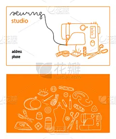 模板,工作室,名片,衣服,商务,干净,针织品,图像,缝纫,设计