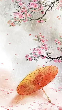 中国古风手绘唯美人物风景背景海报PSD分层模板 PS合成设计素材 (145)