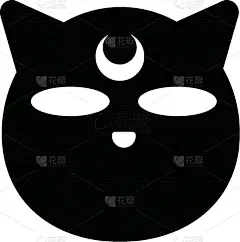 白色,猫,月亮,分离着色,宠物,夜晚,幻想,动物
