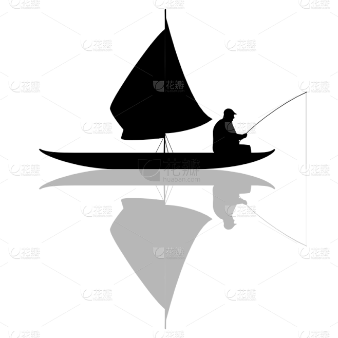 矢量-船家元素常规贴纸-船夫
