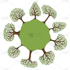 背景与抽象程式化的树木。自然的插图