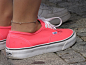  Pink Vans Canvas Authentic Sneakers