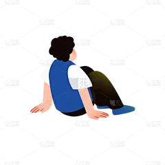 卡通感青年节男生元素贴纸