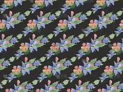 矢量插图-无缝模式与水彩花