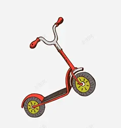 手绘滑板车高清素材 平面电商 创意素材 png素材