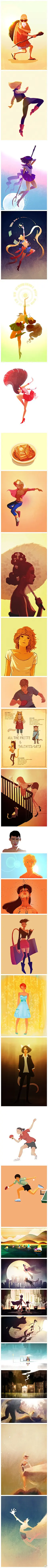 【超赞！韩裔插画师jisoo kim作品赏】画风清新动人，人物刻画细腻到位。七龙珠、美少女战士，各种动漫元素涵盖其中。不点赞的同学，代表月亮消灭你！小编：@MartinRGB