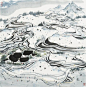 Wu Guanzhong (1919-2010) Terraced Fields Ink and colour on paper, mounted With two seals of the artist 66.5cm x 66cm (26¼in x 26in).   吳冠中　梯田風光　設色紙本　鏡心  鈐印：荼、冠中寫生