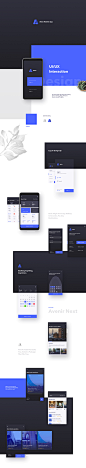 Atlas Mobile App UI Design : A mobile app user interface with a great user experience designing keeping its usability and ease of understanding for user on the go. Technically this app lets you book a flight or hotel room even hire a ride. This is just a 