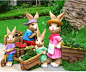 仿真兔子摆件 卡通动物装饰工艺品花园摆设户外园林小品景观雕塑-淘宝网