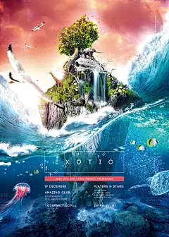 【源文件下载】 海报 海洋 海洋世界 水族馆 大海 海底 动物 海洋动物 海鸥 小岛 孤岛 海浪 水母 海龟 创意 梦幻