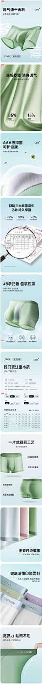 CheekKiss冰丝内裤男士超薄透气抗菌无痕短裤男生平角四角裤礼盒-tmall.com天猫