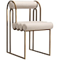 Apollo Dining Chair, Brass Frame and Cream Wool by Lara Bohinc