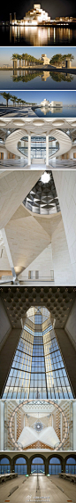 伊斯林艺术博物馆（The Museum of Islamic Art），由贝津铭（I.M. Pei ）设计。位于卡塔尔多哈的一个专门为了这个建筑而填出来的人工岛屿上。凡能在3月31日10点后至4月3日8时前在本条微博或所有人微博下留下评论者，贝爷将邀请共进晚餐，心动不如行动，赶紧让评论飞起来…… http://t.cn/zOSAAT9