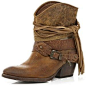 River Island Brown wrapped buckle western boots