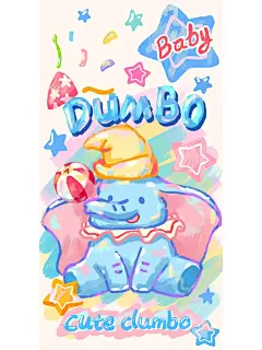 油画小飞象｜可爱壁纸第38期