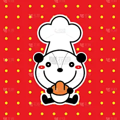 可爱熊猫厨师矢量