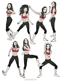 女生形体运动服饰
.
人物插画设计师
.
joongchelkim
.
手绘人物速写参考 ​​​​