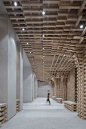 BANDe architects constructs a huge wooden structure for beijing exhibition